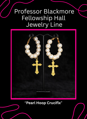 Fellowship Hall – Pearl Hoop Crucifix (Large)